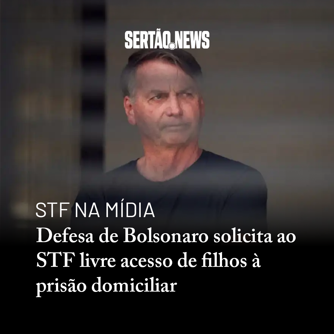 Defesa de Bolsonaro solicita ao STF livre acesso de filhos à prisão domiciliar